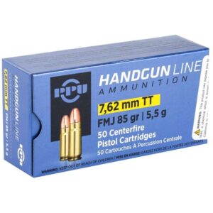 PPU 7.62X25 ACP 85 GR FMJ 50 Rounds